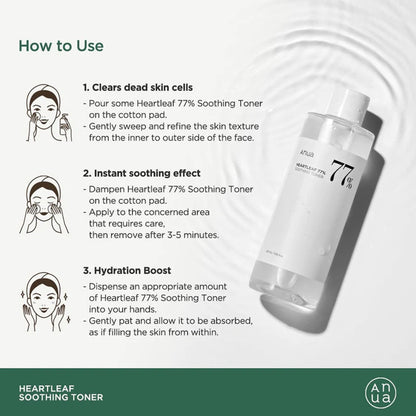 ANUA HEARTLEAF 77% SOOTHING TONER 250ML