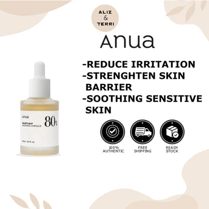 ANUA HEARTLEAF 80% MOISTURE SOOTHING AMPOULE